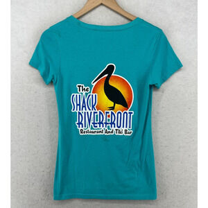 THE SHACK Shirt Womens S RIVERFRONT RESTAURANT PALM BAY FLORIDA FL Green